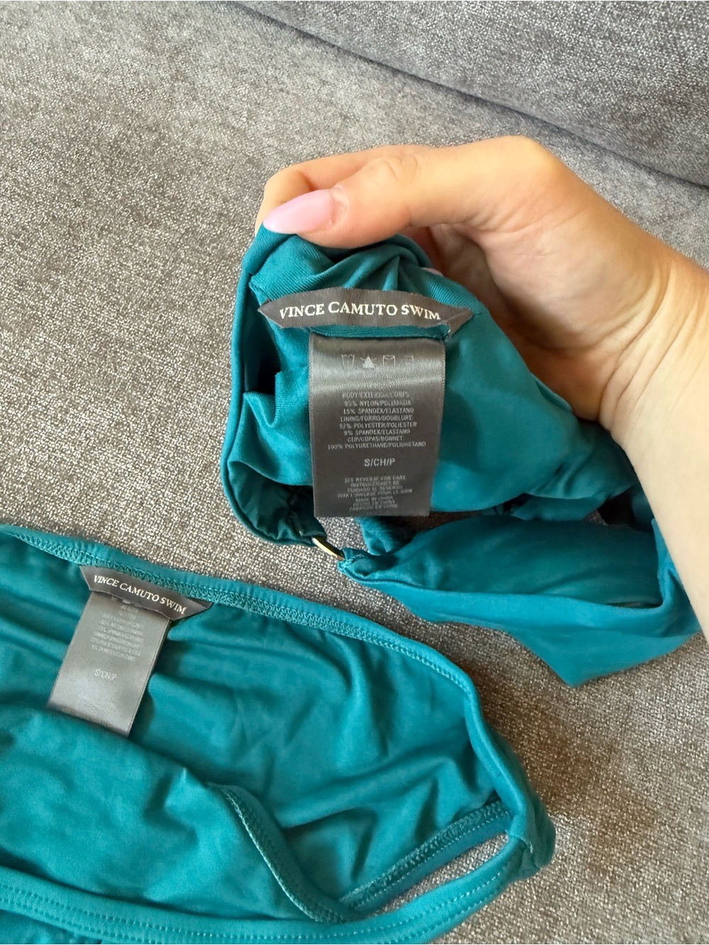 Vince Camuto Teal Ring-Front Bikini Set - Picture 3 of 4